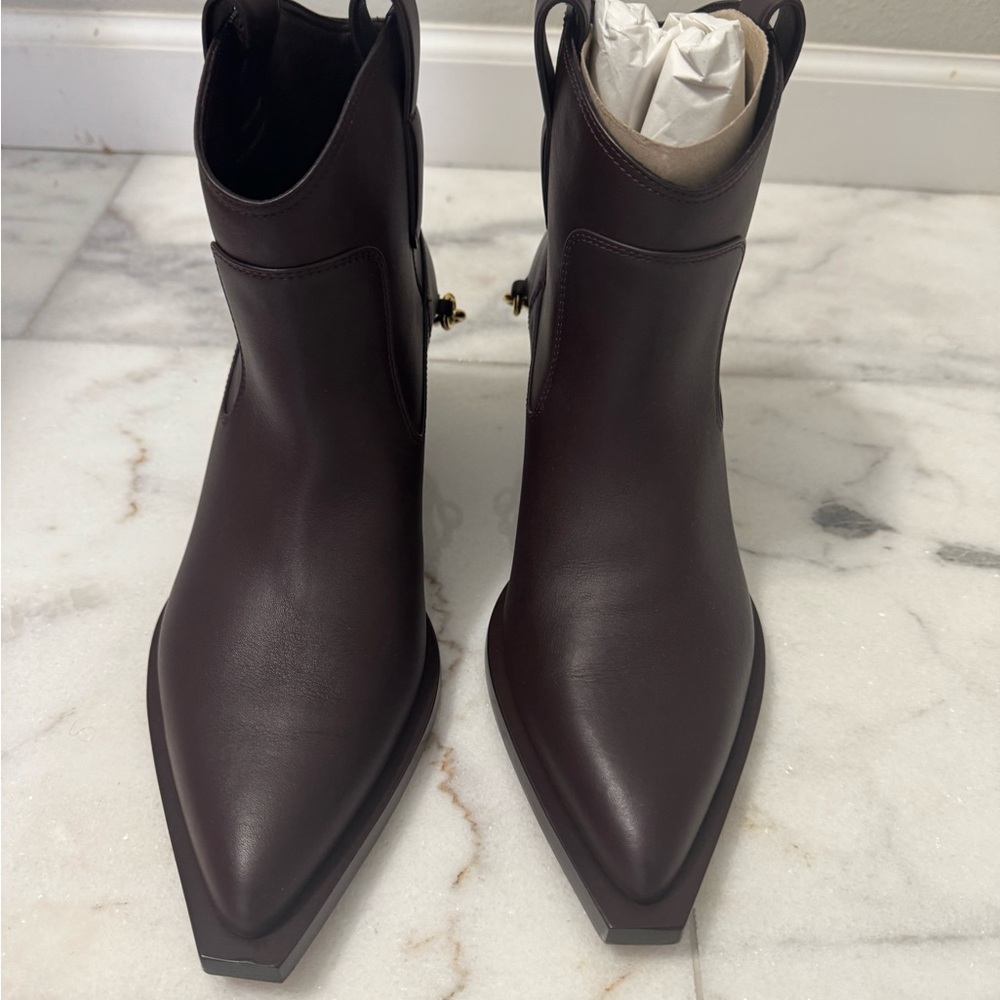 Zimmermann Dark Brown Leather Pointed Ankle Boots Duncan - Picture 5 of 6